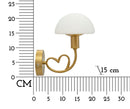 Lampada da Muro Lovy Gold 23x15x22 cm in Vetro e Ferro Oro e Bianco      