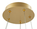 Lampadario LED Glovy Gold Ø55x120 cm in Alluminio e Ferro e PVC Oro e Bianco      