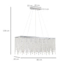 Lampadario Moderno a Gocce 80x20x130 cm E14 40W Argento