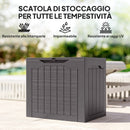 Baule da Giardino 56x41x50 cm con Maniglie Contenitore Porta Attrezzi Impermeabile in PP Marrone      