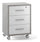 Cassettiera 3 Cassetti su Ruote 51x71x41 cm Cemento/Ossido Bianco