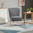 Sedia Imbottita 61x69x85 cm  in Tessuto Effetto Lino Grigio Chiaro