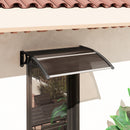 Pensilina da Esterni Impermeabile e Anti-UV 75x120x23 cm in PC PP e Alluminio Marrone e Nero      