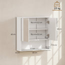 Armadietto da Bagno Parete 60x16x60 cm Mobiletto Ante Soft-Close e Ripiano Regolabile in MDF Bianco      