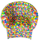 Poltrona Imbottita 65x65x75 cm in Tessuto Renier Mattoncini