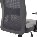 Sedia da Ufficio Presidenziale Ergonomica in Rete e Similpelle Altezza Regolabile Grigia 