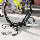 Rastrelliera per Bici Regolabile 75x41x71-81 cm con Tubo di Supporto in Acciaio e Plastica Nero 