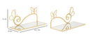 Comodino Mensola Butterfly Coppia 41,5x18x21 cm in Ferro e MDF e Specchio Oro      