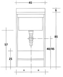 Mobile Lavatoio 45x50x85cm Anta Asse in Termoplastico Montegrappa Marella Bianco Sinistra