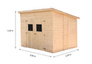 Casetta Box da Giardino 2,8x2 m con Pavimento in Legno Picea Massello 16mm Eden