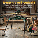 Supporto per Troncatrice Capacità 150 kg con Bracci Regolabili Gambe Pieghevoli Altezza Regolabile Verde      
