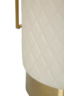 Toeletta Sharon Panna con Puff 120x40x75 cm in Pino e MDF e Metallo e Plastica      