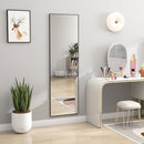 Specchio a Figura Intera da Terra o a Parete 50x2x161,5 cm in Metallo e Lega di Alluminio Nero   