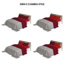 Set Lenzuola Sopra Sotto e Federe Doubleface Rosso\/Bordeaux
