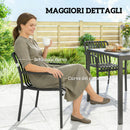 Set 4 Sedie da Esterno Impilabili 55x58,5x81,5 cm Sedie da Pranzo con Schienale Curvo Seduta a Doghe e Braccioli in PP Nero      