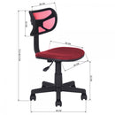 Sedia Girevole 5 Ruote per Ufficio Cameretta con Schienale Ergonomico in Tessuto a Rete Rosso      