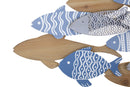 Pannello da Muro Fish Sea 91x3x33,5 cm in Ferro e MDF Multicolor      