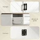 Credenza Moderna Stile Rustico 76x35x80 cm con 2 Ante in MDF Bianco      