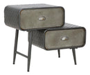 Mobiletto 2 Cassetti Iron School 63x29,5x52,5 cm in Ferro Grigio
