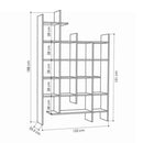 Libreria 6 Ripiani 122x25,5x188 cm in MDF Manco Bianco