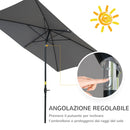 Ombrellone da Giardino 2x3 m Palo Ø38 mm in Alluminio e Poliestere Grigio