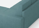Divano 2 Posti con Pouf 148x155x85 cm Sakar in Tessuto Petrolio