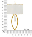Lampada da Muro Vienna 16x15x50 cm in Ferro e Tessuto Oro e Bianco      