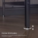 Scrivania Angolare Reversibile LED integrati Prese USB Ripiani e Supporto Monitor Nero 