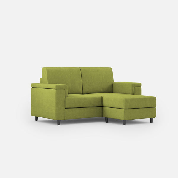 prezzo Divano 2 Posti con Pouf 148x155x85 cm Marrak in Tessuto Verde