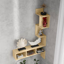 Mensola da Parete 80x20x128,5 cm Ripiani Aperti in MDF Rovere