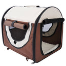 Trasportino per Cani e Gatti Pieghevole Caffè 61x46x51 cm 