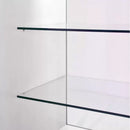 Bancone Espositore 120x90x60 cm per Negozio con Vetrina Ripiani in Vetro Bianco Brillante
