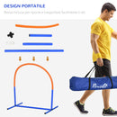Set Agility Dog con 4 Archi Componibili e Borsa da Trasporto in PE e ABS Blu e Arancione   