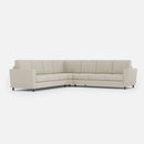Divano Angolare 7 Posti 288x288x85 cm Yasel in Tessuto Latte