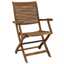 Sedia da Giardino Riviera con Braccioli 55x64x94 h cm in Legno Marrone