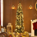 Albero di Natale Innevato 180 cm con 200 Luci LED con 42 Pigne e 42 Grappoli di Bacche Verde e Argento      