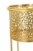 Porta Vasi Nat Coppia Ø17x46 cm - Ø14x34 cm in Ferro Oro      