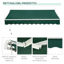 Tenda da Sole a Manovella 3x2 m ad Angolazione Regolabile in Alluminio Acciaio e Poliestere Verde      