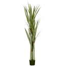 Pianta Artificiale di Yucca Alta 190 cm con 39 Foglie in Vaso Contenitore di PEVA e Cemento Nero      
