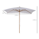 Ombrellone da Giardino con Copertura Rimovibile 2x3m in Legno Laccato Bianco