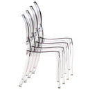 Set 4 Sedie Impilabili 47x90x50 cm in Policarbonato Glass Trasparente