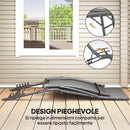 Set 2 Sdraio da Giardino Pieghevoli 64x154x87A cm con Schienale Regolabile e Cuscino Grigio   