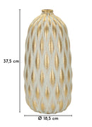 Vaso Pepitas Ø18,5x37,5 cm in Ceramica Grigio e Oro      
