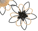 Pannello Raffia Flow 60x4x35 cm in Ferro e Rafia Marrone e Nero      