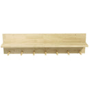 Mensola da Parete con 7 Ganci per Ingresso e Soggiorno 80x12x20 cm in Legno di Abete 