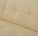 Divano Letto 2 Posti in Tessuto con 2 Cuscini Beige 181x83x85 cm 