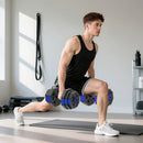 Set Pesi da Palestra 6 in 1 Utilizzabile come Kettlebell Manubri Bilanciere Supporto in Plastica e Sabbia Blu      