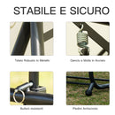 Dondolo da Giardino 3 Posti con Tettuccio Crema 200x125x170 cm 