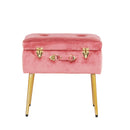 Pouf Valigetta 51x37x51 cm in Velluto Rosa