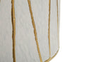 Lampada da Tavolo Tangeri Ø40x60 cm in Ceramica e Ferro e Tessuto Bianco e Oro      